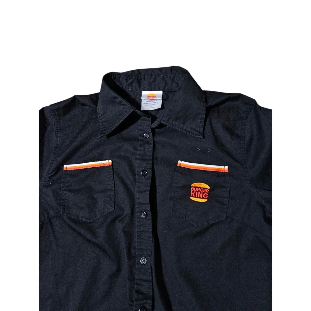 Burger King Manager Uniform Shirt Women's Medium Short Sleeve Button Up Employee - Picture 2 of 8